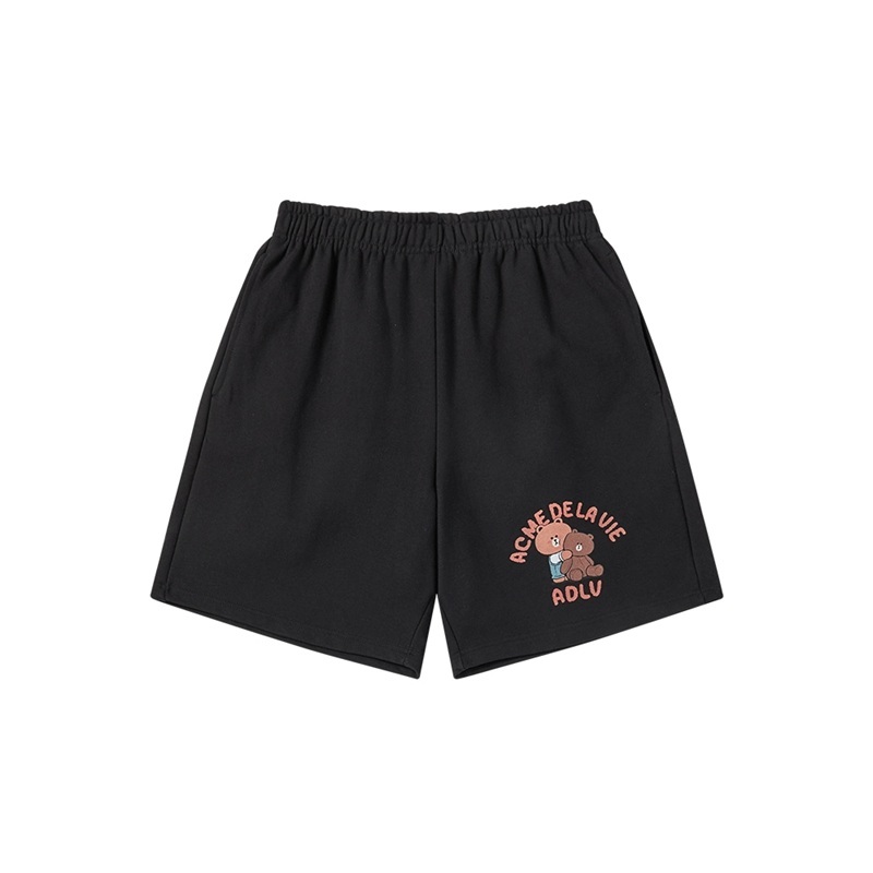 [K] ADLV BLACK BEAR DOLL HUG BROWN LINE FRIENDS SHORT PANTS, 26SS-BT-SP-CO-LFS-BLK (KAV108)