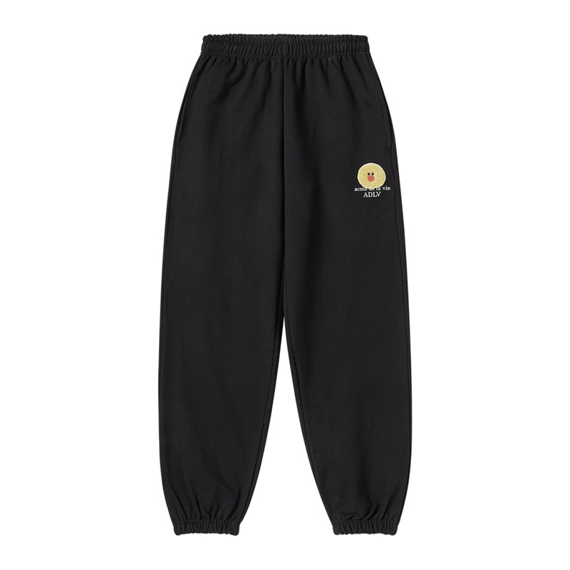 [K] ADLV BLACK BASIC LOGO WITH LINE FRIENDS JOGGER PANTS, 26SS-BT-LP-CO-LFP-BLK (KAV109)