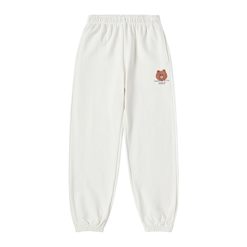 [K] ADLV CREAM BASIC LOGO WITH LINE FRIENDS JOGGER PANTS, 26SS-BT-LP-CO-LFP-CRM (KAV110)