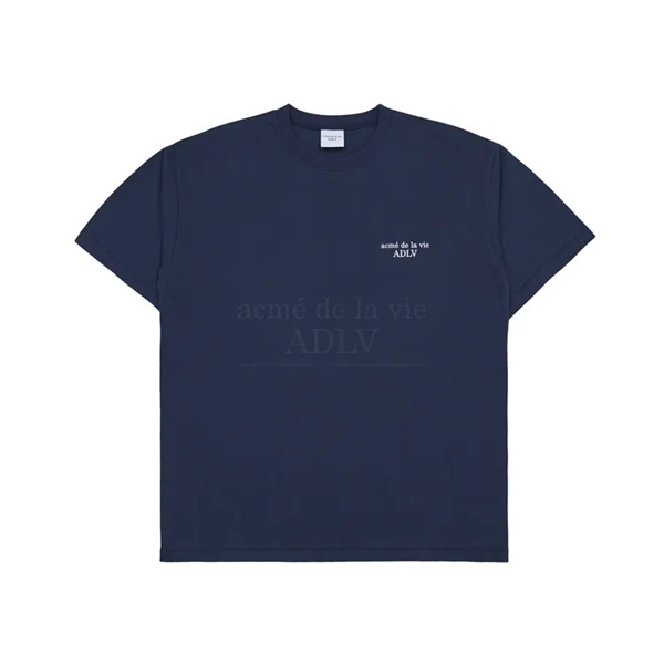 [K] ADLV NAVY BASIC LOGO SEASON2 SHORT SLEEVE T-SHIRT, 24RP-TP-SS-LG-BST-NVY (KAV114)