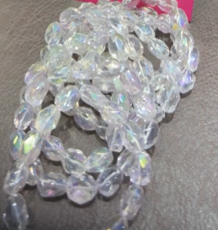 260315 - E74 天然白水晶電鍍薰衣草隨型手串（大）