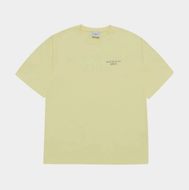 [K] ADLV LIGHT YELLOW BASIC SHORT SLEEVE T-SHIRT TEE SEASON3, 24RP-TP-SS-LG-BSO-LYW (KAV117)
