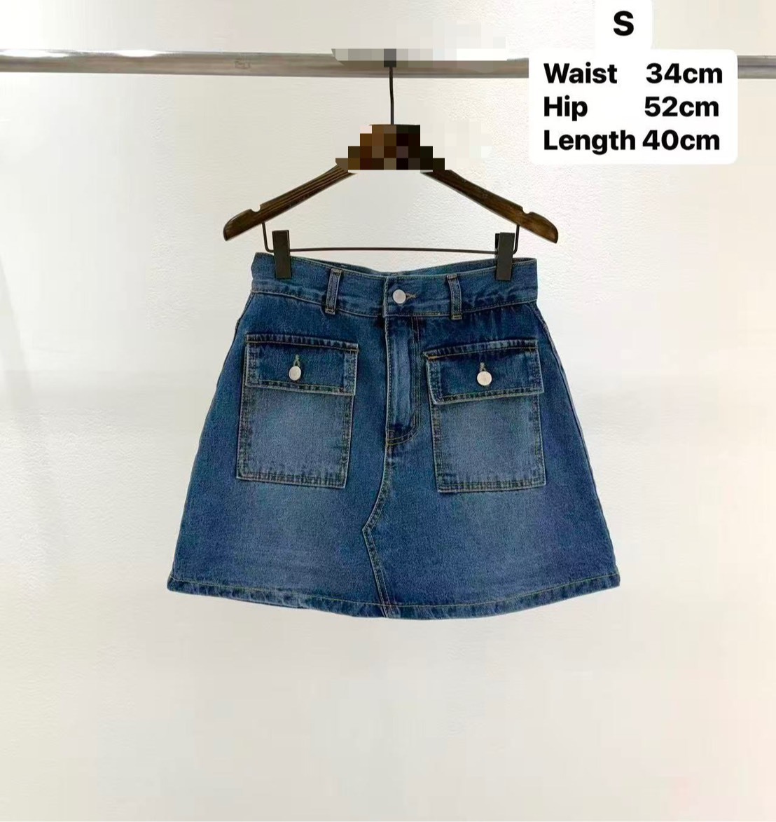 牛仔蓋袋A短裙(內安全褲)