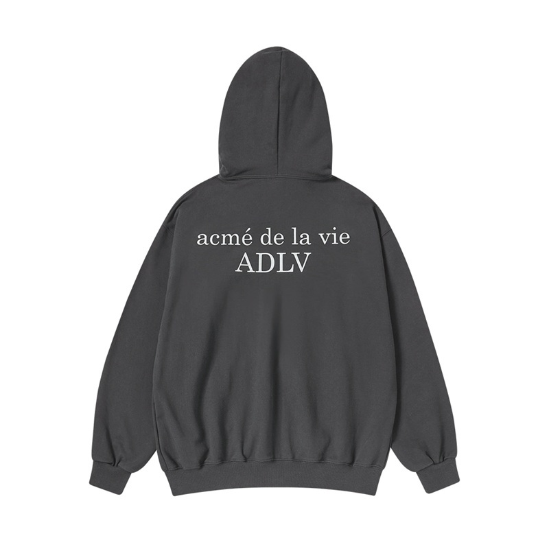 [K] ADLV CHARCOAL BASIC AC BEAR GRAPHITE ZIP-UP HOODIE, 26SS-TP-ZP-AW-BAZ-CHA (KAV125)