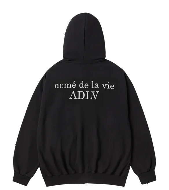 [K] ADLV BLACK BASIC AC BEAR GRAPHITE ZIP-UP HOODIE, 26SS-TP-ZP-AW-BAZ-BLK (KAV127)