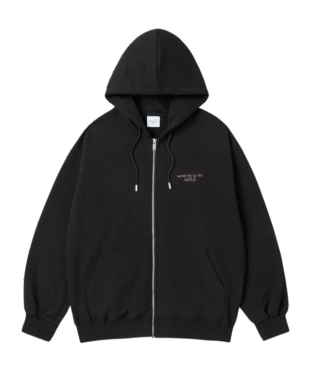 [K] ADLV BLACK AC BEAR BASIC LOGO ZIP-UP HOODIE, 26SS-TP-ZP-LG-MTZ-BLK (KAV129)