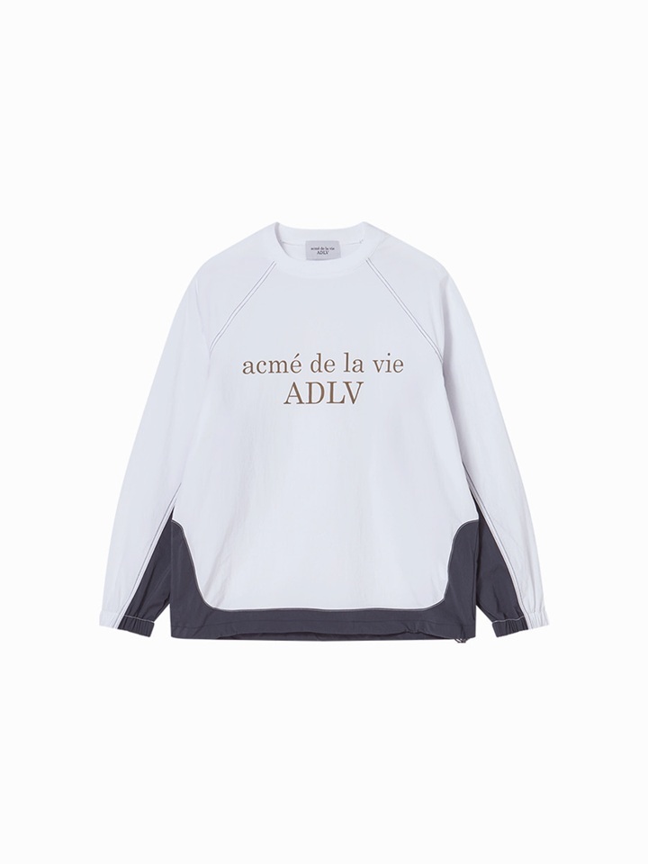 [K] ADLV WHITE WOVEN STRETCH SWEATSHIRT, 26SS-TP-SW-LG-WVS-WHT (KAV134)