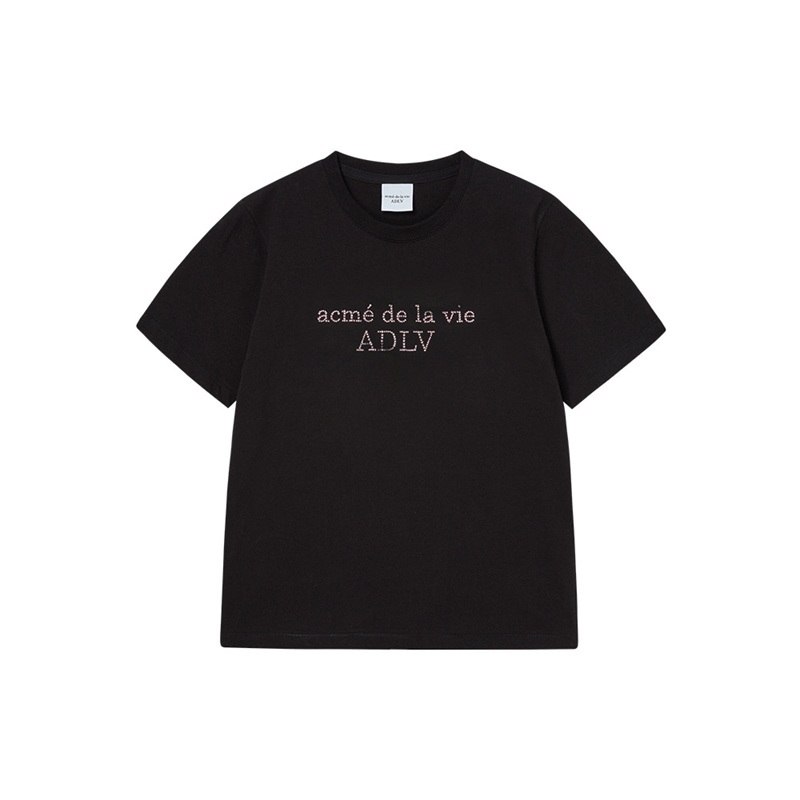 [K] ADLV BLACK LOGO SHORT SLEEVE T-SHIRT, 25FW-TP-SS-LG-WCB-BLK (KAV137)