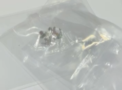 260315 - E86  彩虹碧璽船瞄純銀耳環1對