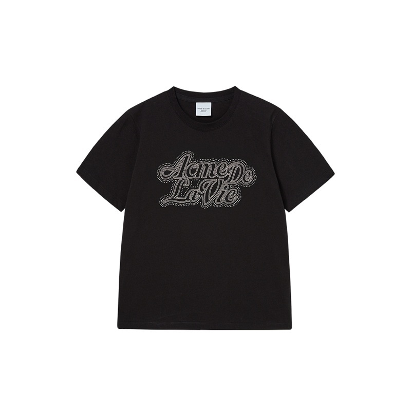 [K] ADLV BLACK LADIES TEE CUBIC LAYER LOGO SHORT SLEEVE T-SHIRT, 26SS-TP-SS-LG-WBS-BLK (KAV141)