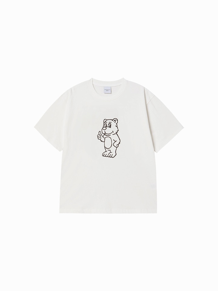 [K] ADLV CREAM BASIC AC BEAR SHORT SLEEVE T-SHIRT, 26SS-TP-SS-AW-BAT-CRM (KAV152)