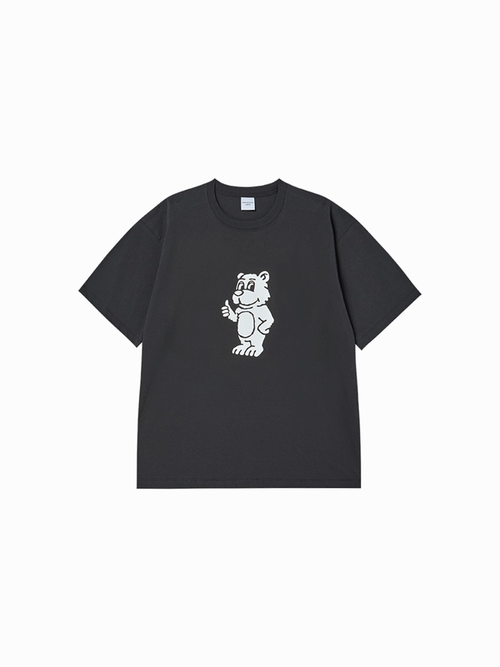 [K] ADLV CHARCOAL STAND AC BEAR SHORT SLEEVE T-SHIRT, 26SS-TP-SS-AW-BAT-CHA (KAV153)
