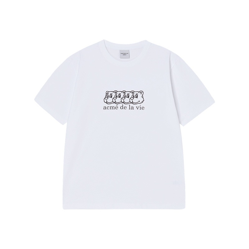 [K] ADLV WHITE MULTI AC BEAR FACE LOGO SHORT SLEEVE, 25FW-TP-SS-AW-MAF-WHT (KAV155)
