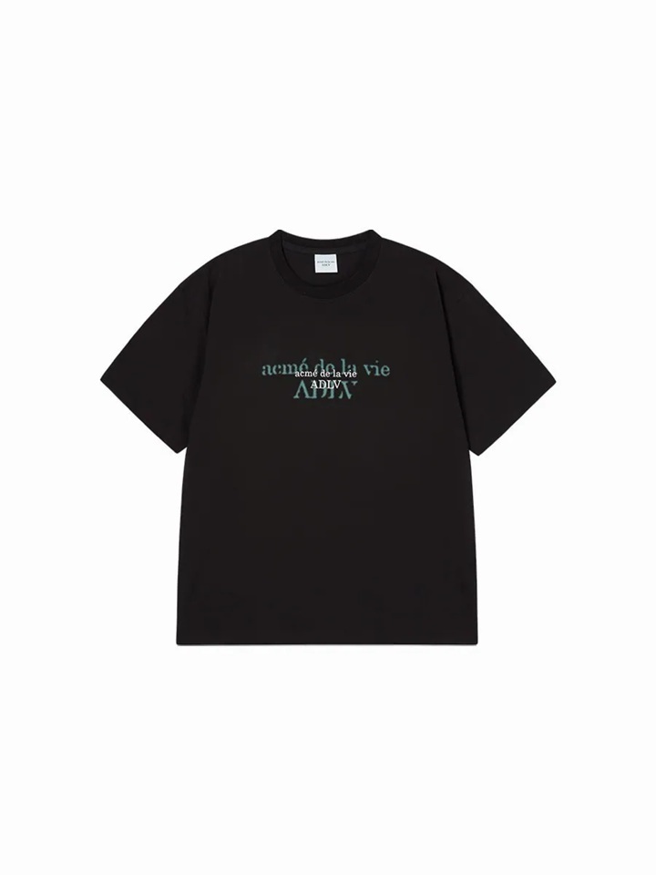 [K] ADLV BLACK DOUBLE LOGO S/S T-SHIRT, 26SS-TP-SS-LG-DEF-BLK (KAV158)