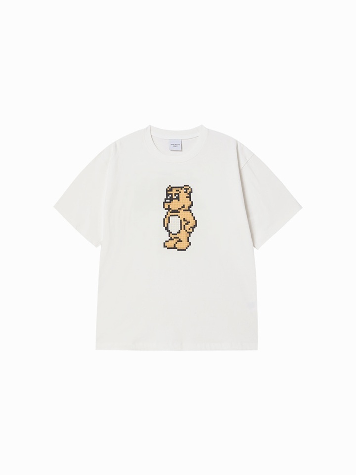 [K] ADLV CREAM BLOCK BEAR SHORT SLEEVE T-SHIRT, 26SS-TP-SS-AW-BKA-CRM (KAV159)
