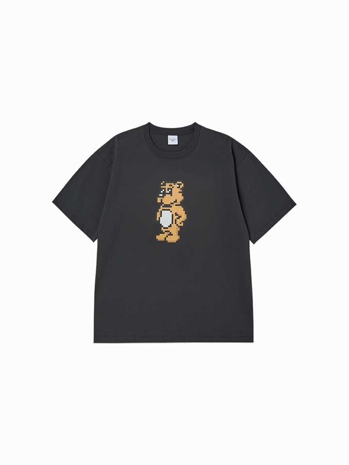 [K] ADLV CHARCOAL BLOCK AC BEAR SHORT SLEEVE T-SHIRT, 26SS-TP-SS-AW-BKA-CHA (KAV160)