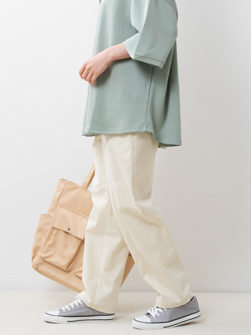 休閒口袋跳色壓線長褲