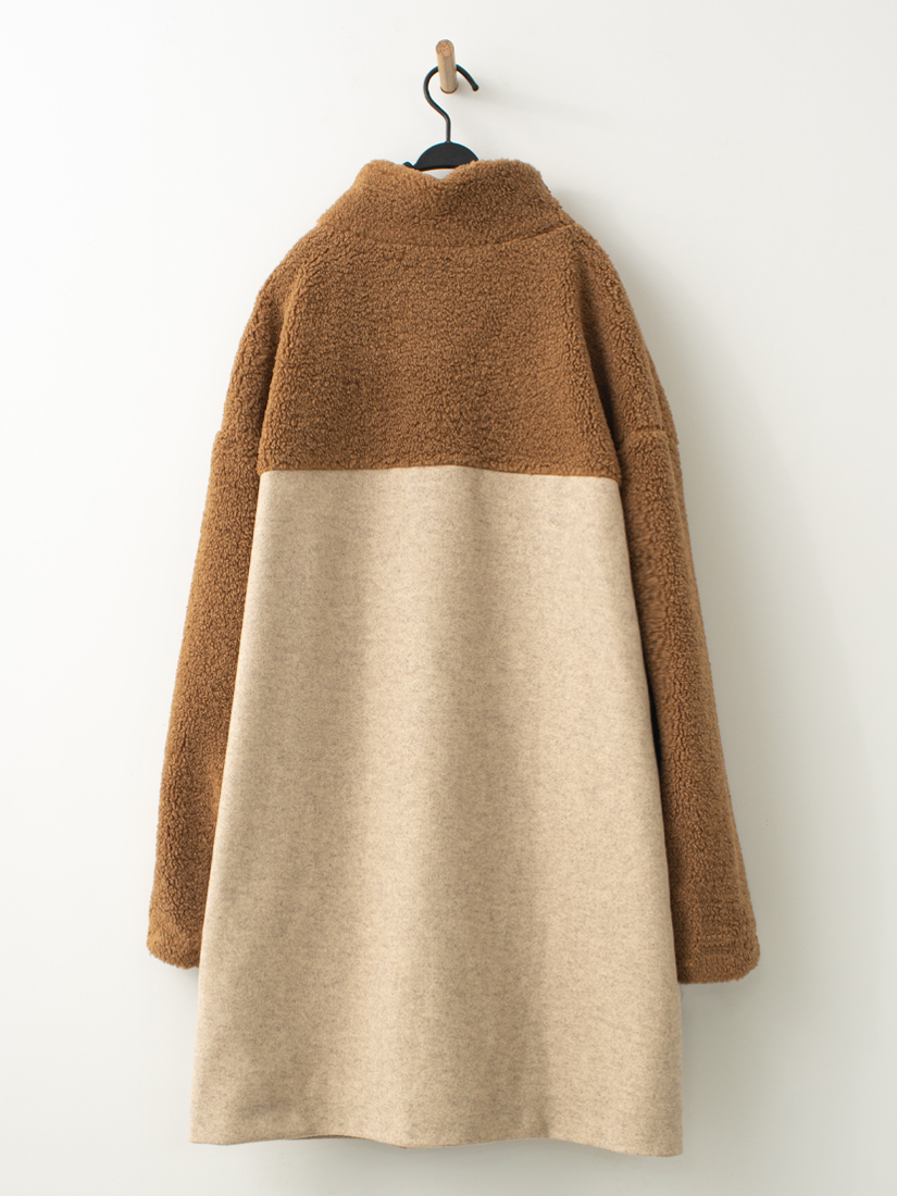 羊羔絨毛料大衣外套