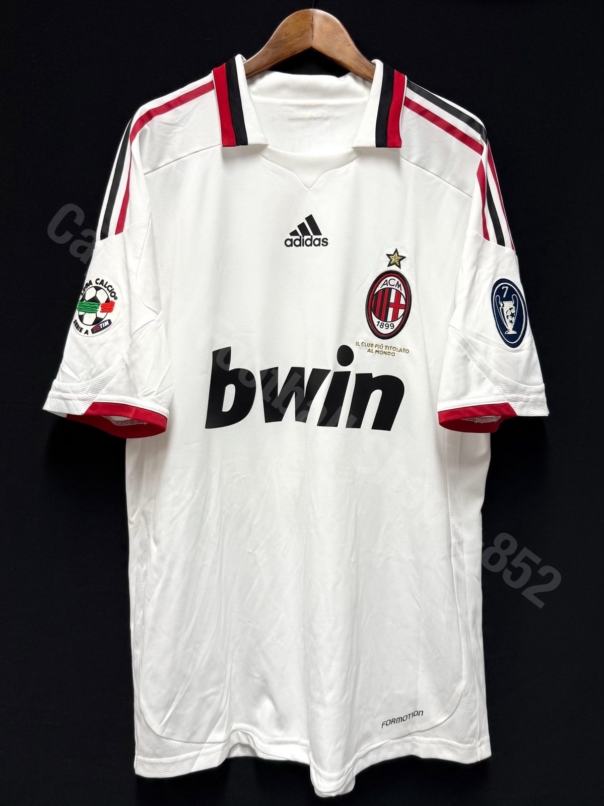 (Match Issue) AC Milan 2009-2010 Adidas Away Match Worn Issue Shirt #80 RONALDINHO