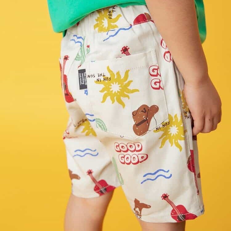 日本 90-140 12款主廚印花短褲