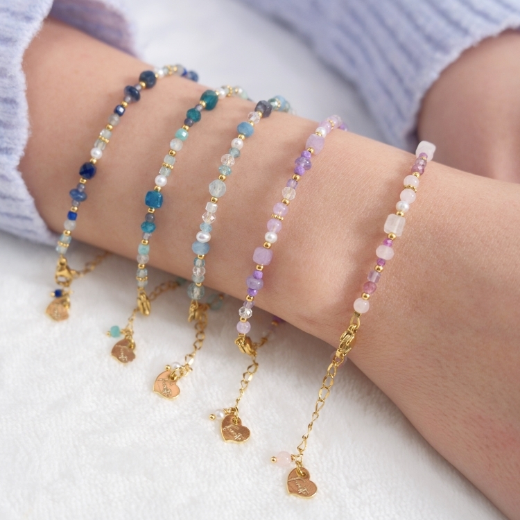 春境初綻 手鏈 湛藍初曦 深海微光 花影初晴 紫霧微綻 霧光晨曦 天然石水晶