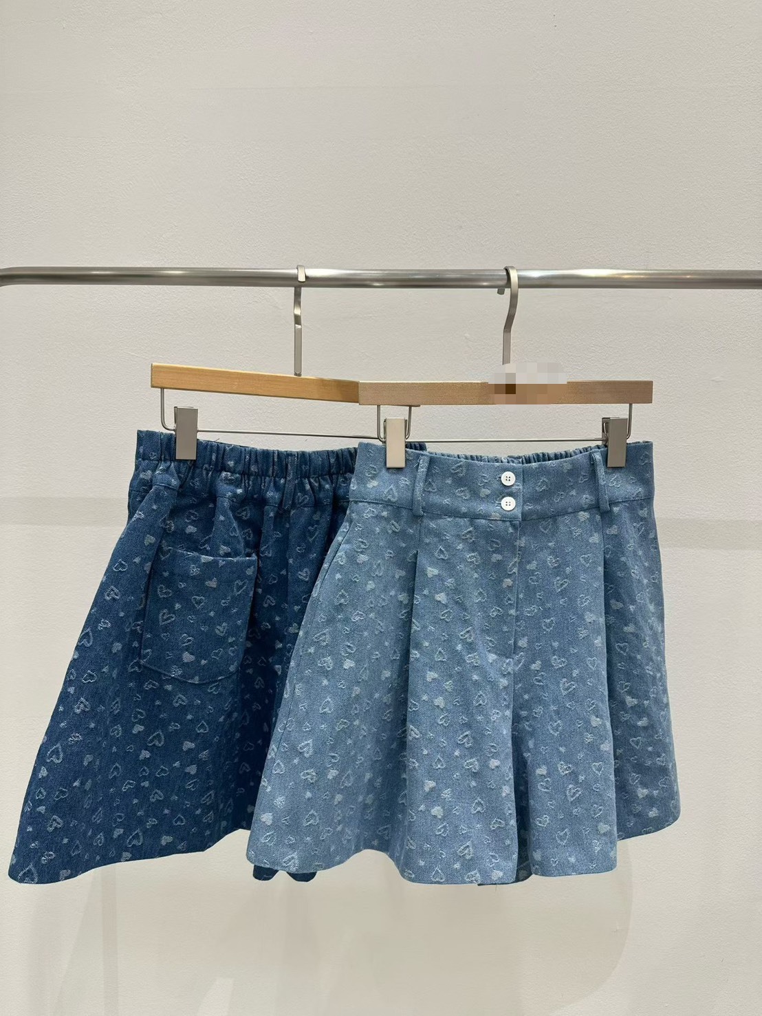 小愛心紋牛仔褲裙