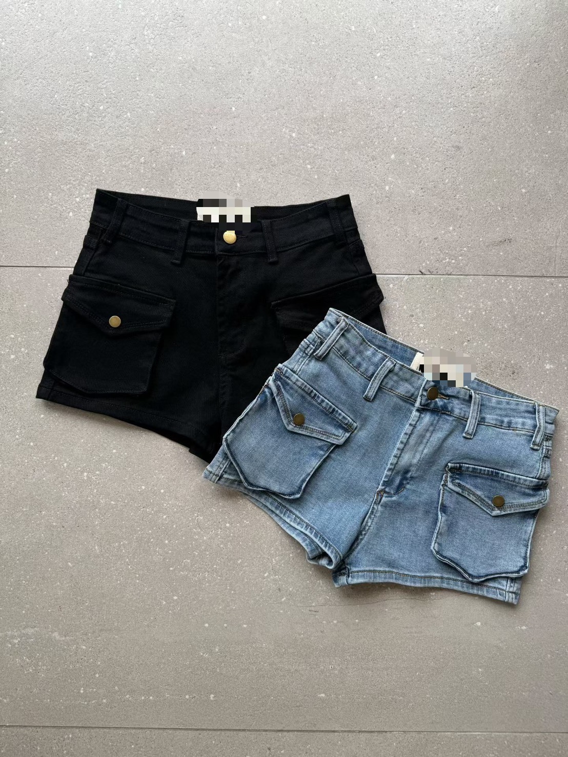 前後蓋袋牛仔短褲