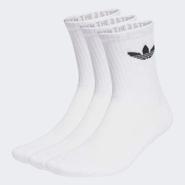 Adidas 愛迪達 Tre Crw Cush3pp IJ5616 男女 孩童 中筒襪 白 3雙入