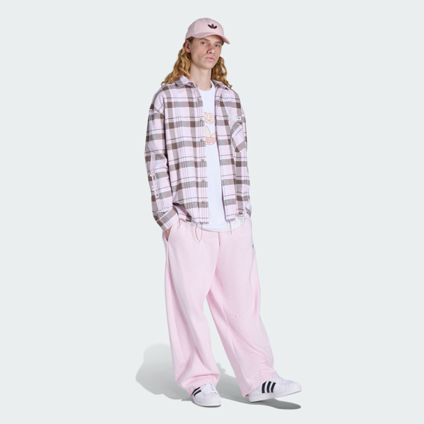 Adidas 愛迪達 Flnnl Bttnup KG6452 男 襯衫 淡紫 亞版 針織 長袖 法蘭絨