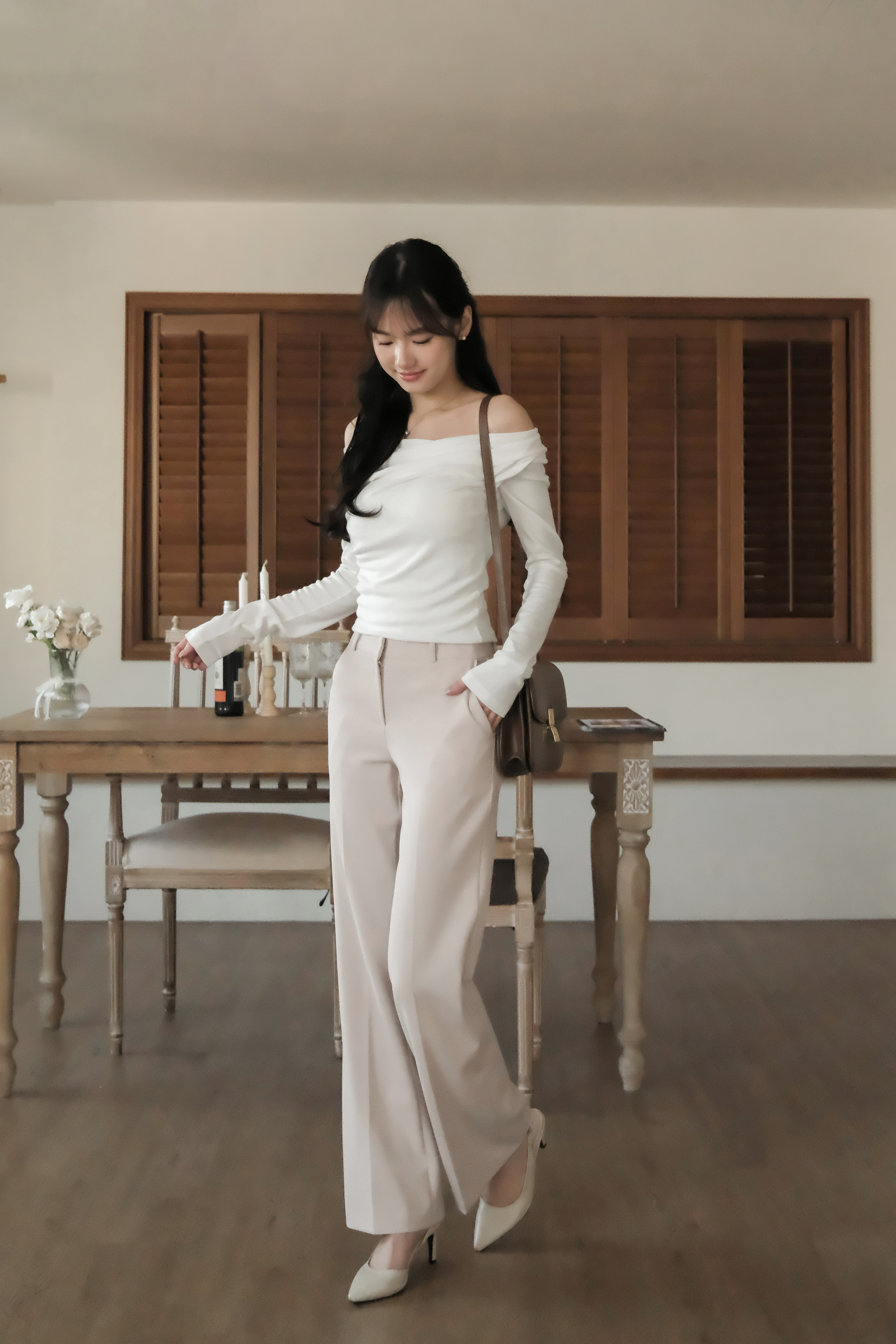 一穿就離不開微喇叭西裝褲 ( 2 colors )