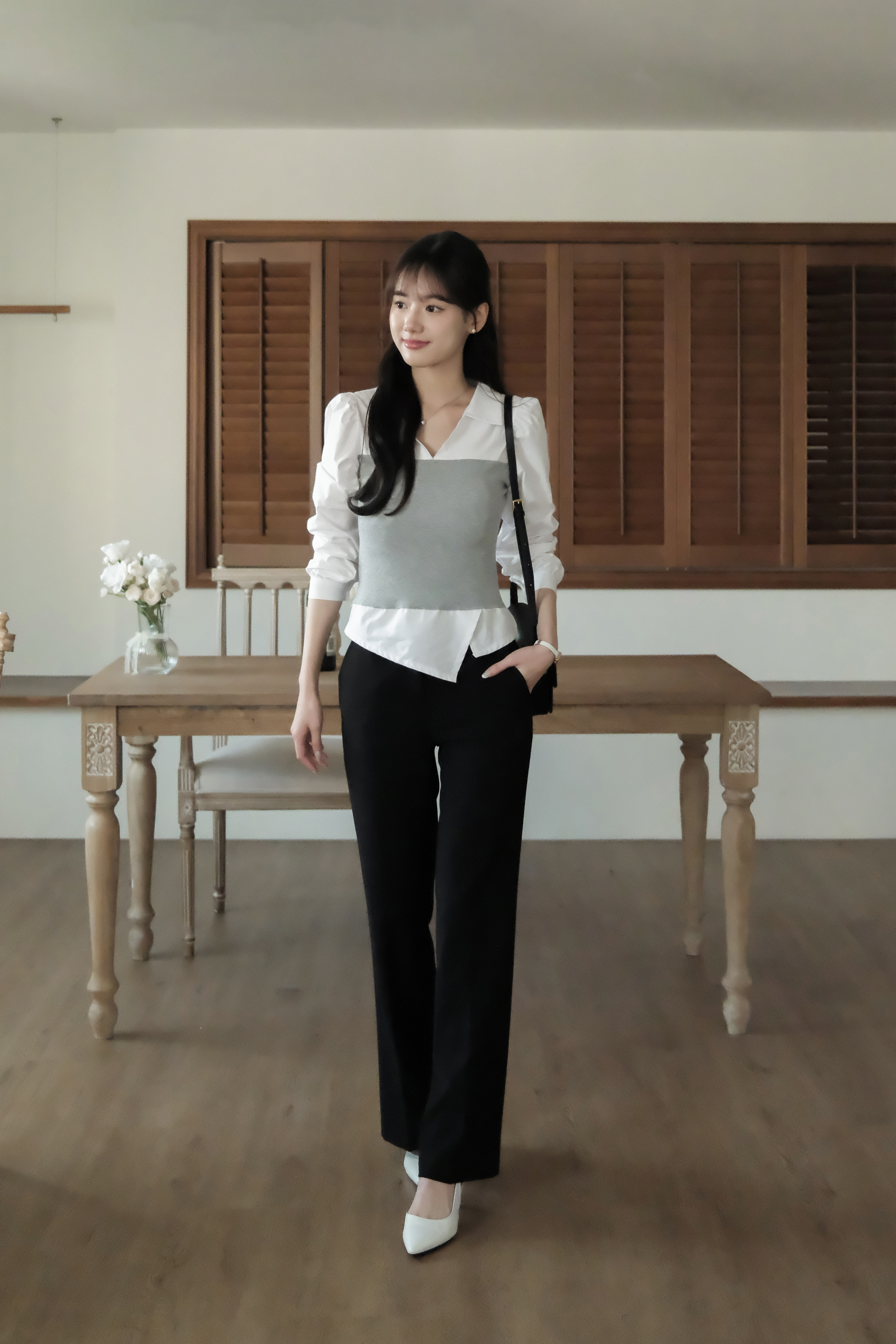 一穿就離不開微喇叭西裝褲 ( 2 colors )