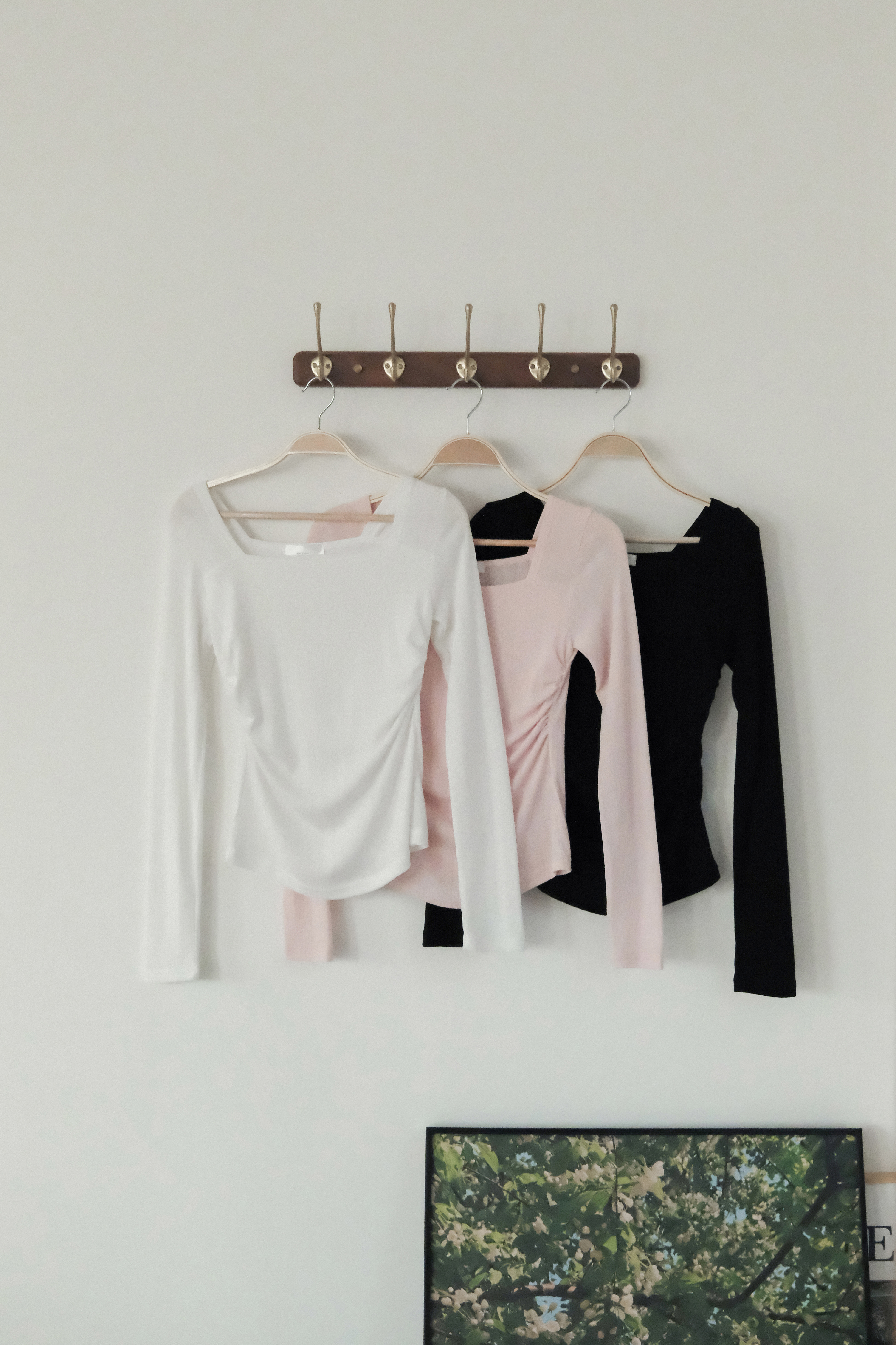 氣質方領顯瘦抓皺上衣 ( 3 colors)