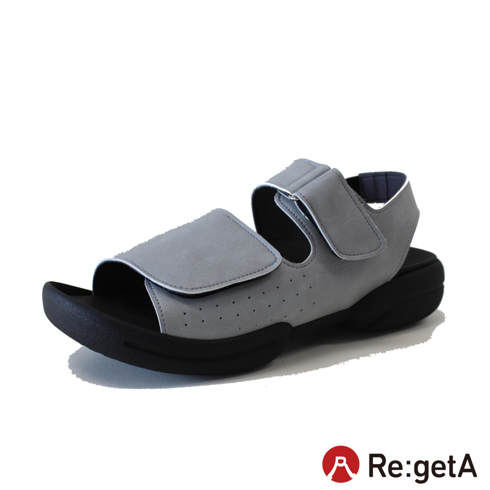 大阪樂步健康鞋 Re:getA -魔鬼氈後帶涼鞋R230M(LGY-淺灰色)