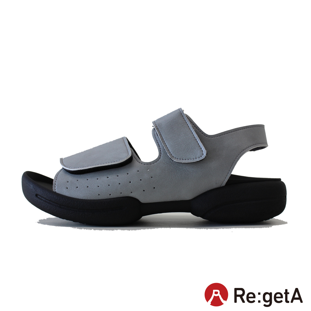 大阪樂步健康鞋 Re:getA -魔鬼氈後帶涼鞋R230M(LGY-淺灰色)