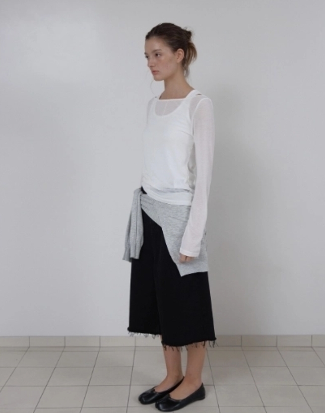 (A27)ESSENTIAL BERMUDA DENIM (BLACK)