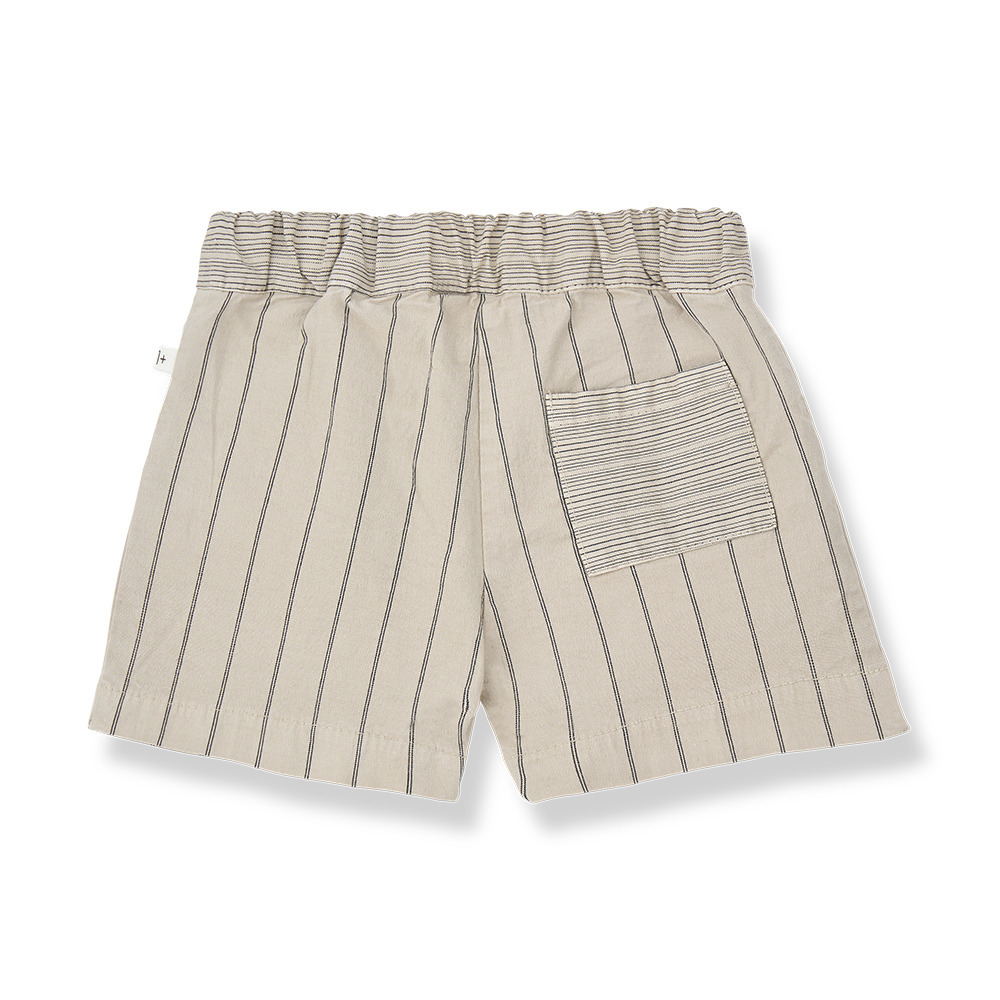1+ in the family 條紋拼接雙釦短褲 MONRAS - beige