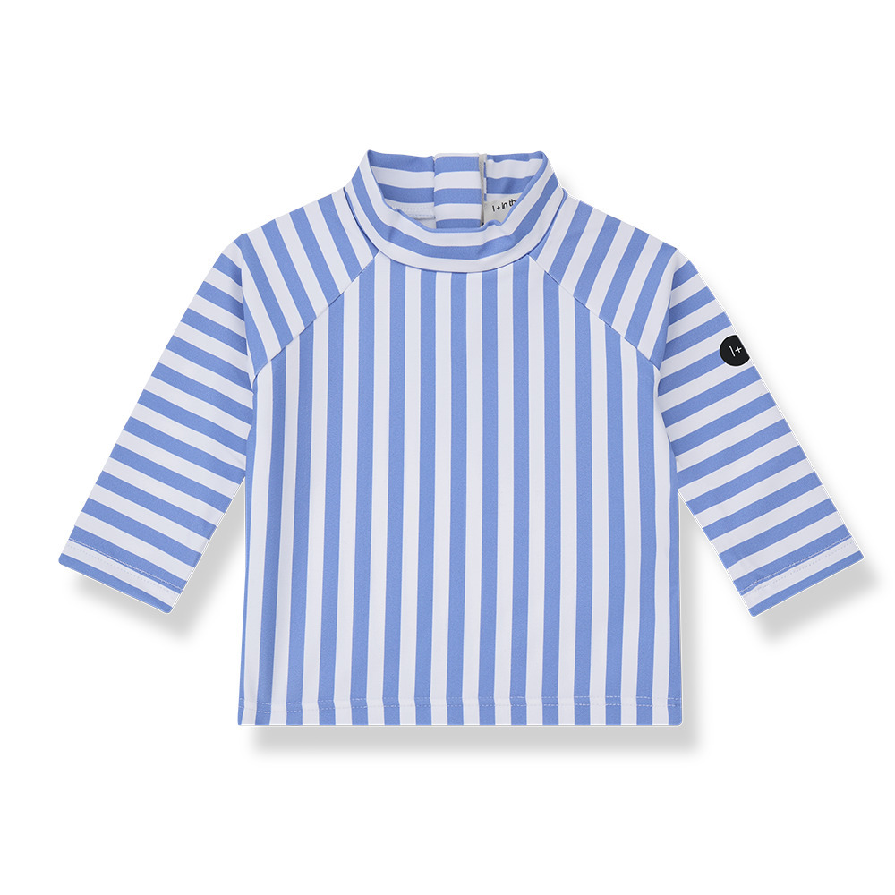 （預購）1+ in the family 條紋後釦長袖泳衣 TELMO - ultramarine