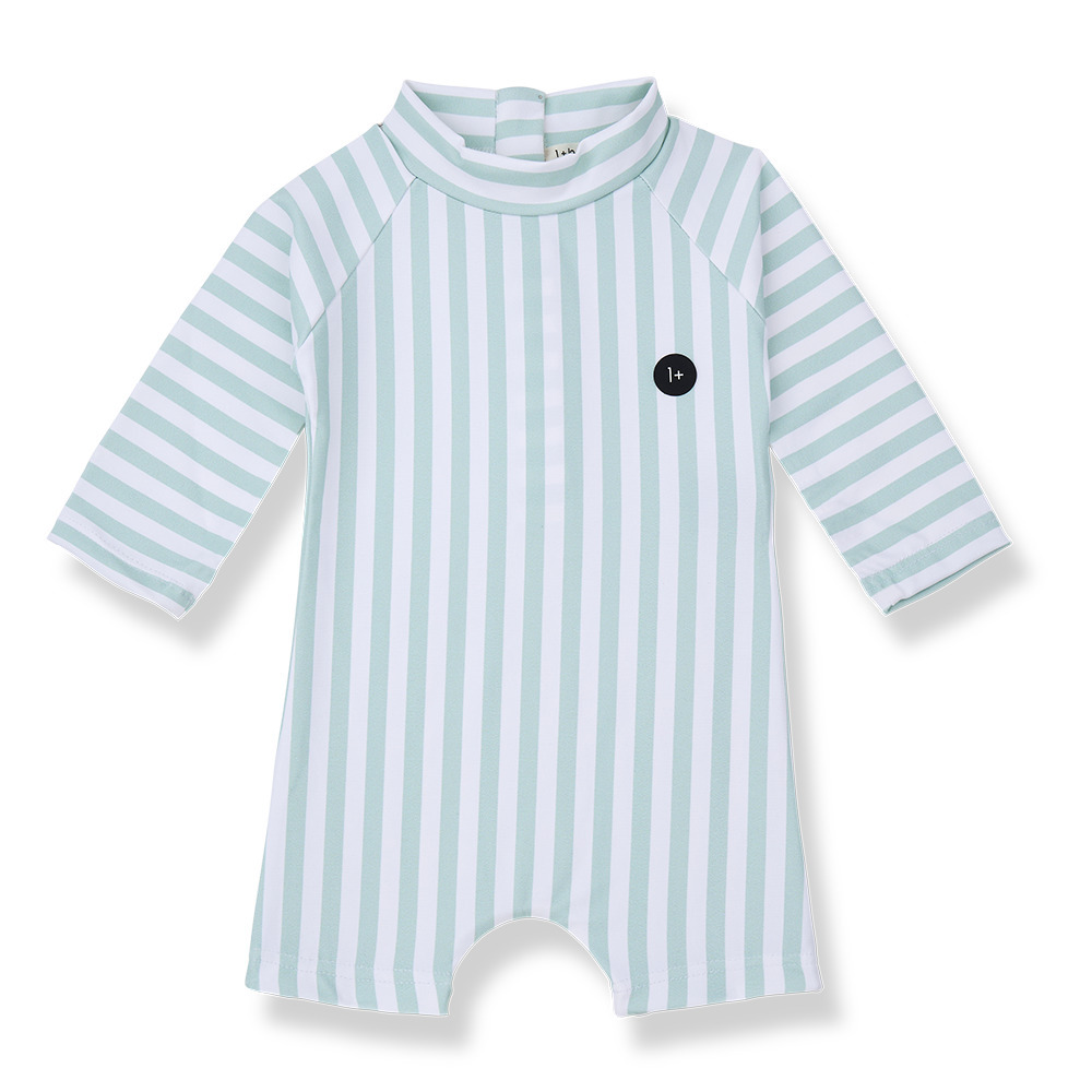 （預購）1+ in the family 條紋後釦連身泳衣 MIGJORN - green