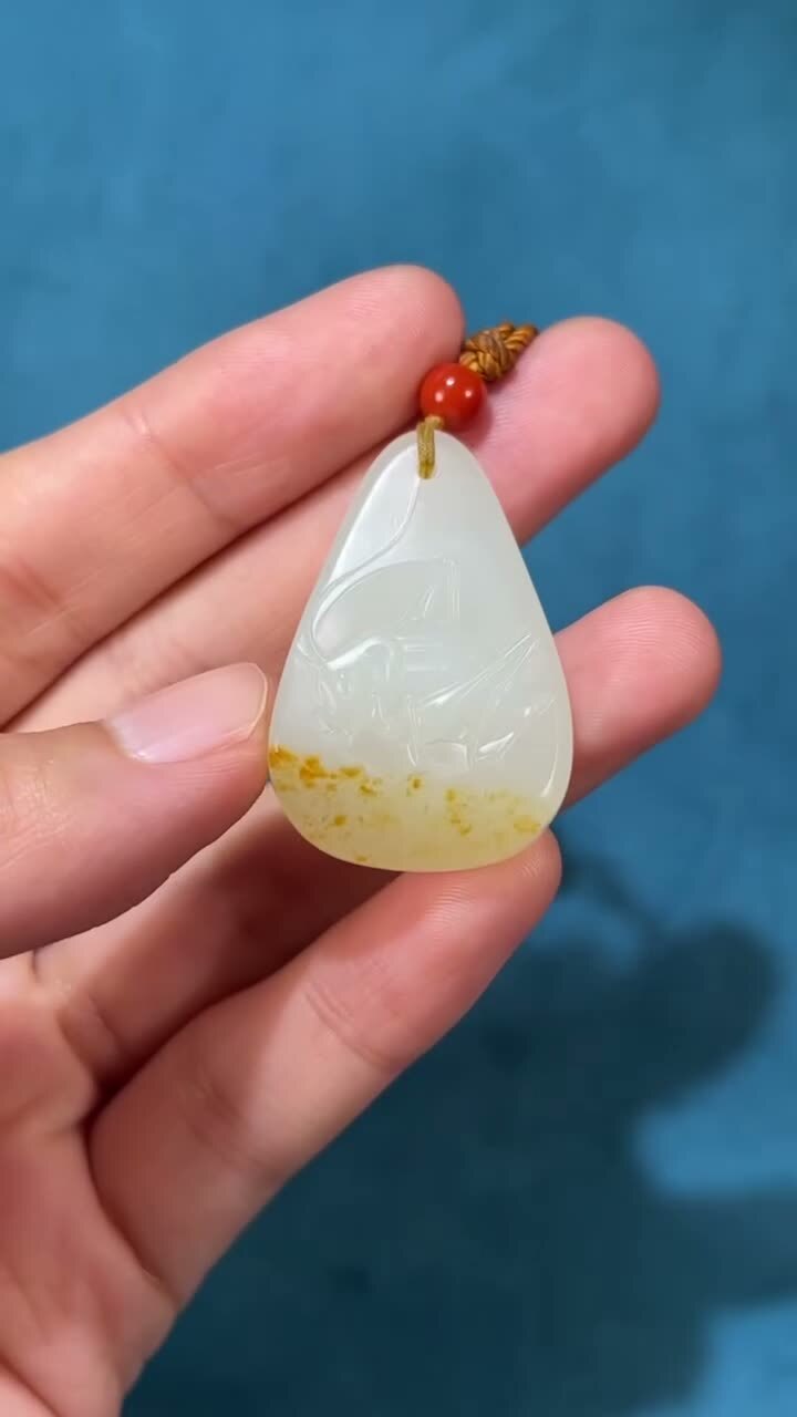 37216 和田玉籽料灑金皮常勝