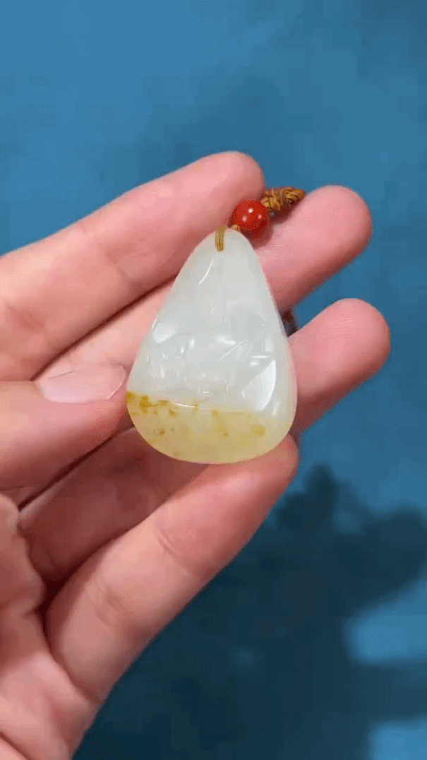 37216 和田玉籽料灑金皮常勝