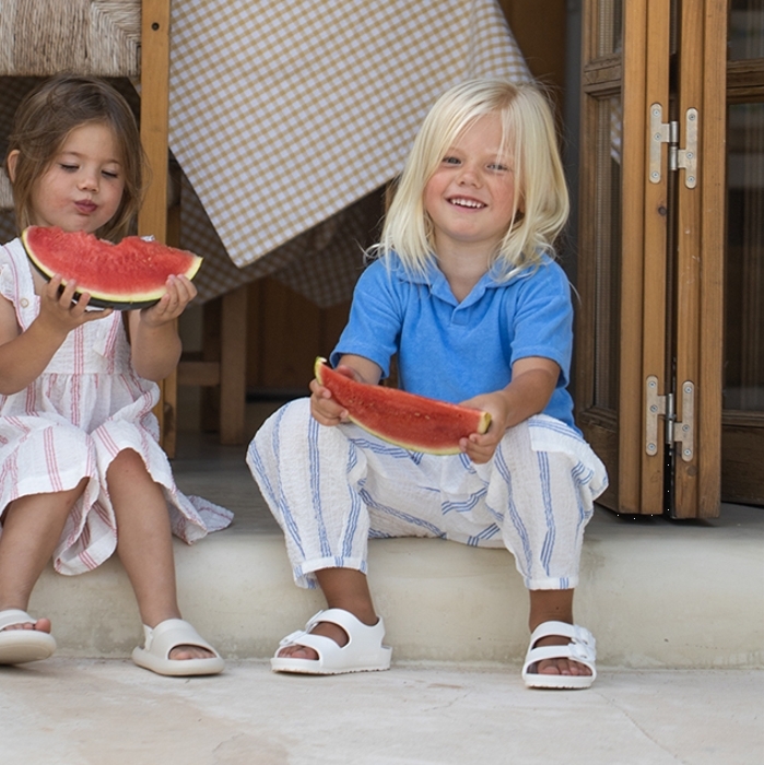 （預購）1+ in the family 大口袋綁帶條紋長褲 CAPRAS - ultramarine