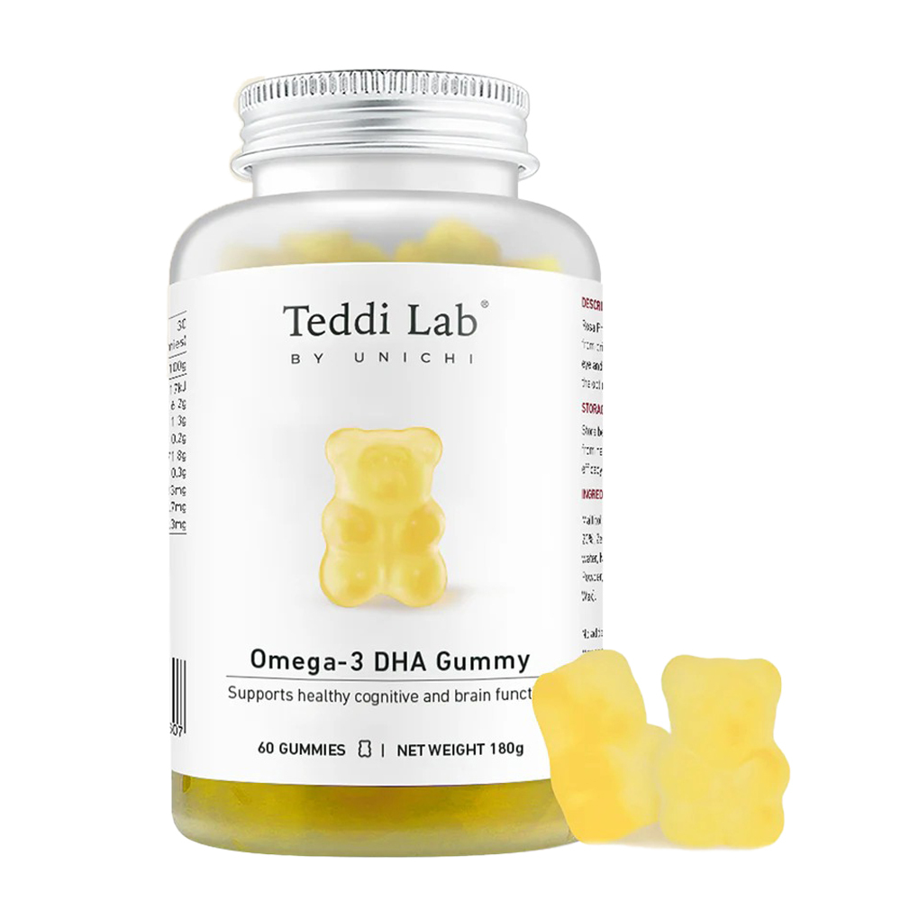 澳洲 Unichi Omega-3 DHA GUMMY 黃色金桔檸檬小熊軟糖180g (60粒)