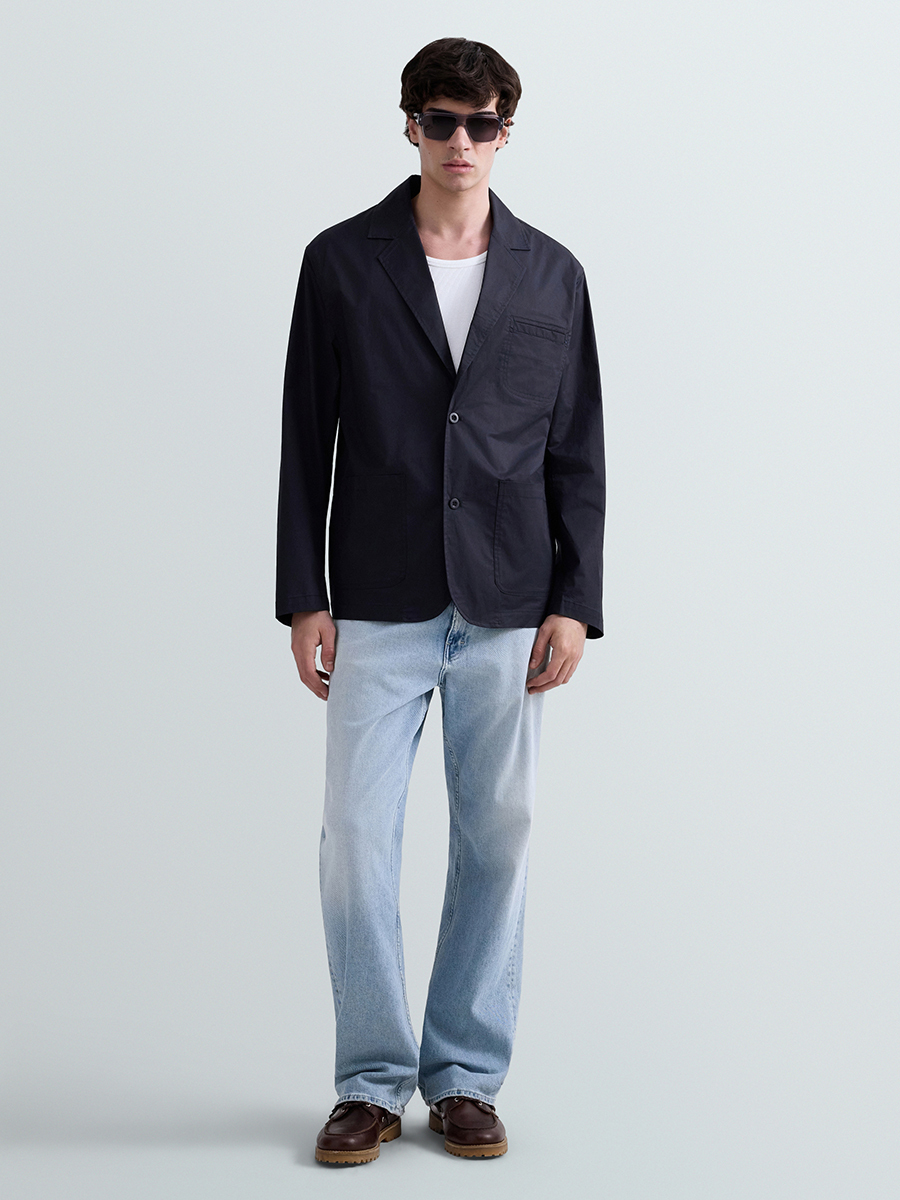 海軍藍翻領夾克