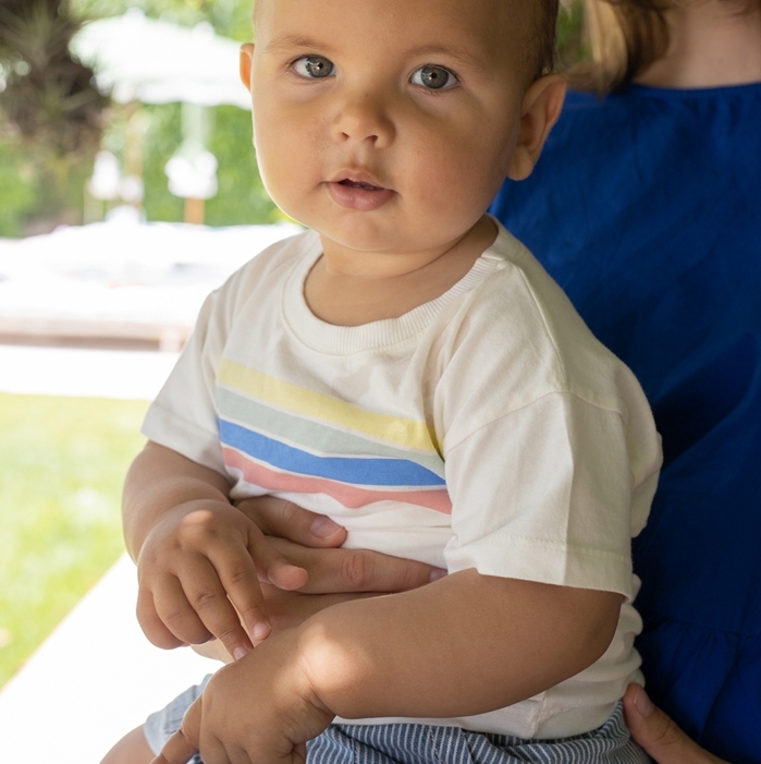 1+ in the family 彩條短袖上衣 ALAYOR - off-white