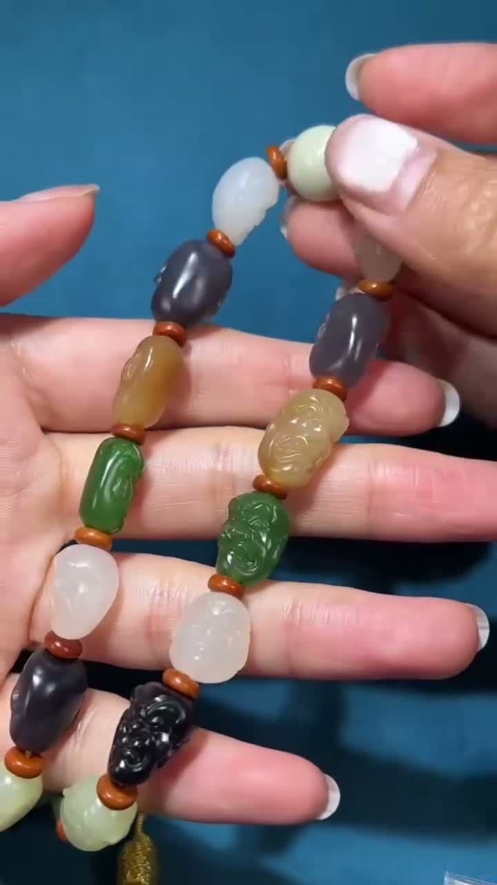 和田玉十八羅漢手持,天然和田玉軟玉