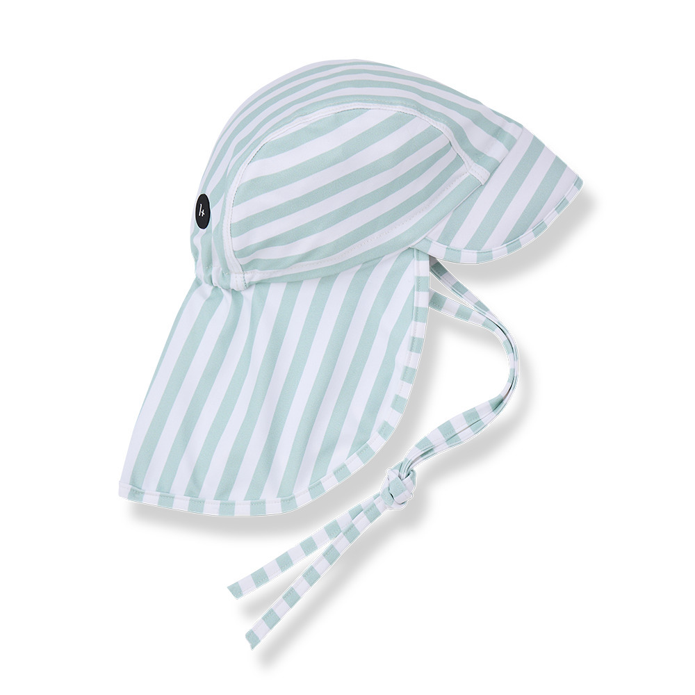 （預購）1+ in the family 條紋綁帶泳帽 EIVISSA - green