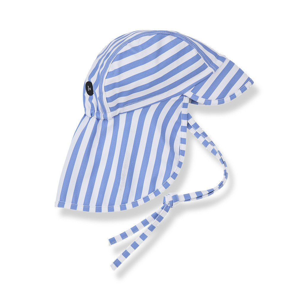 （預購）1+ in the family 條紋綁帶泳帽 EIVISSA - ultramarine