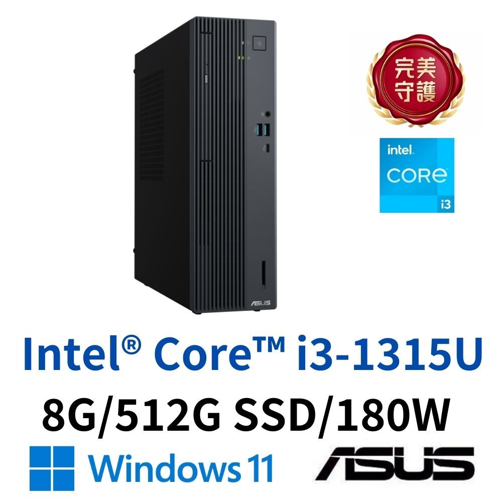 ASUS 華碩 H-V500SV-31315U004WD 桌上型電腦 i3-1315U/8GB/512G/W11/黑