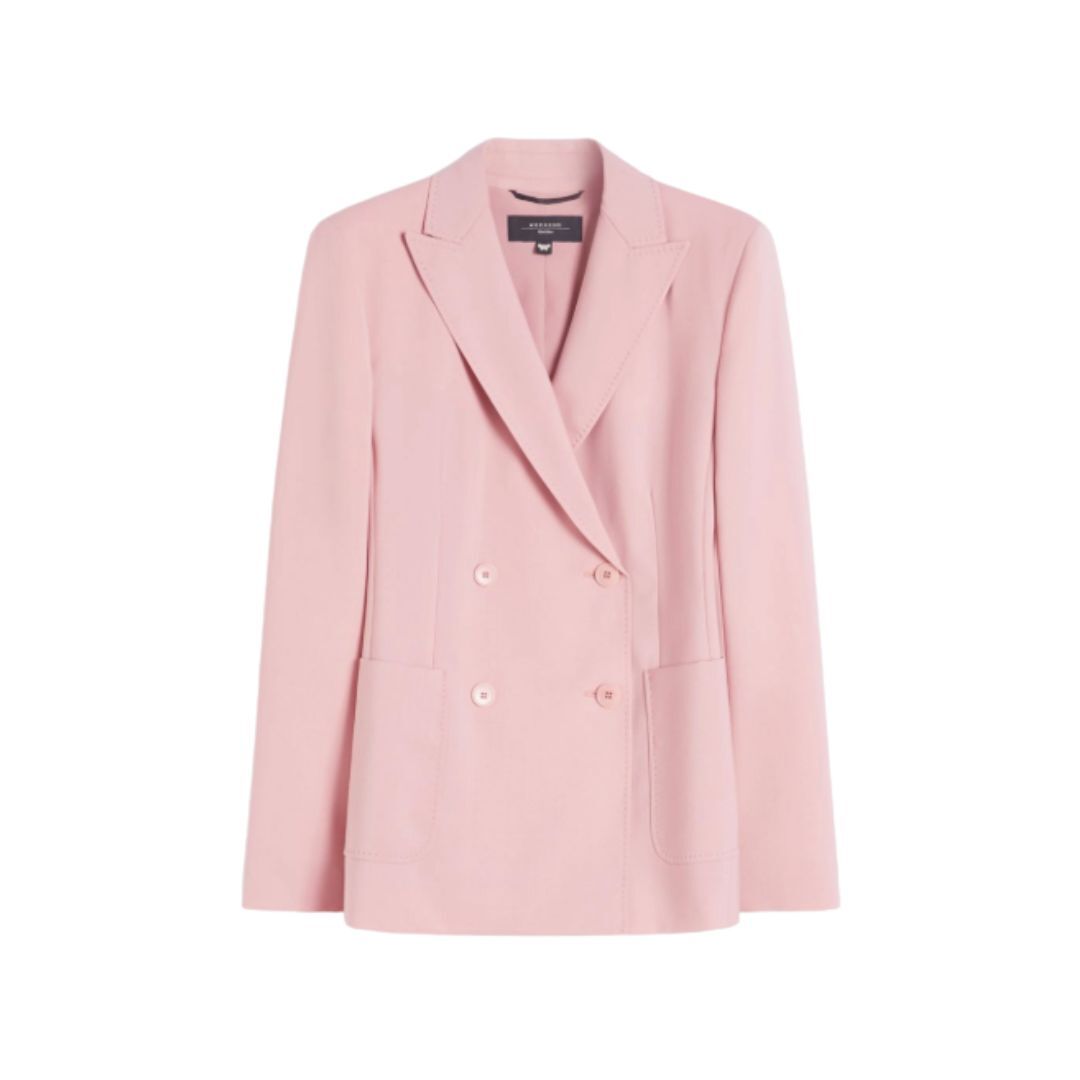 1FF0101-579 [MAX MARA WEEKEND] Double-Breasted Stretch Wool Blazer Antique Rose (SS26) #2615041031600 WKDZINNIA-004 (C-EU-E)