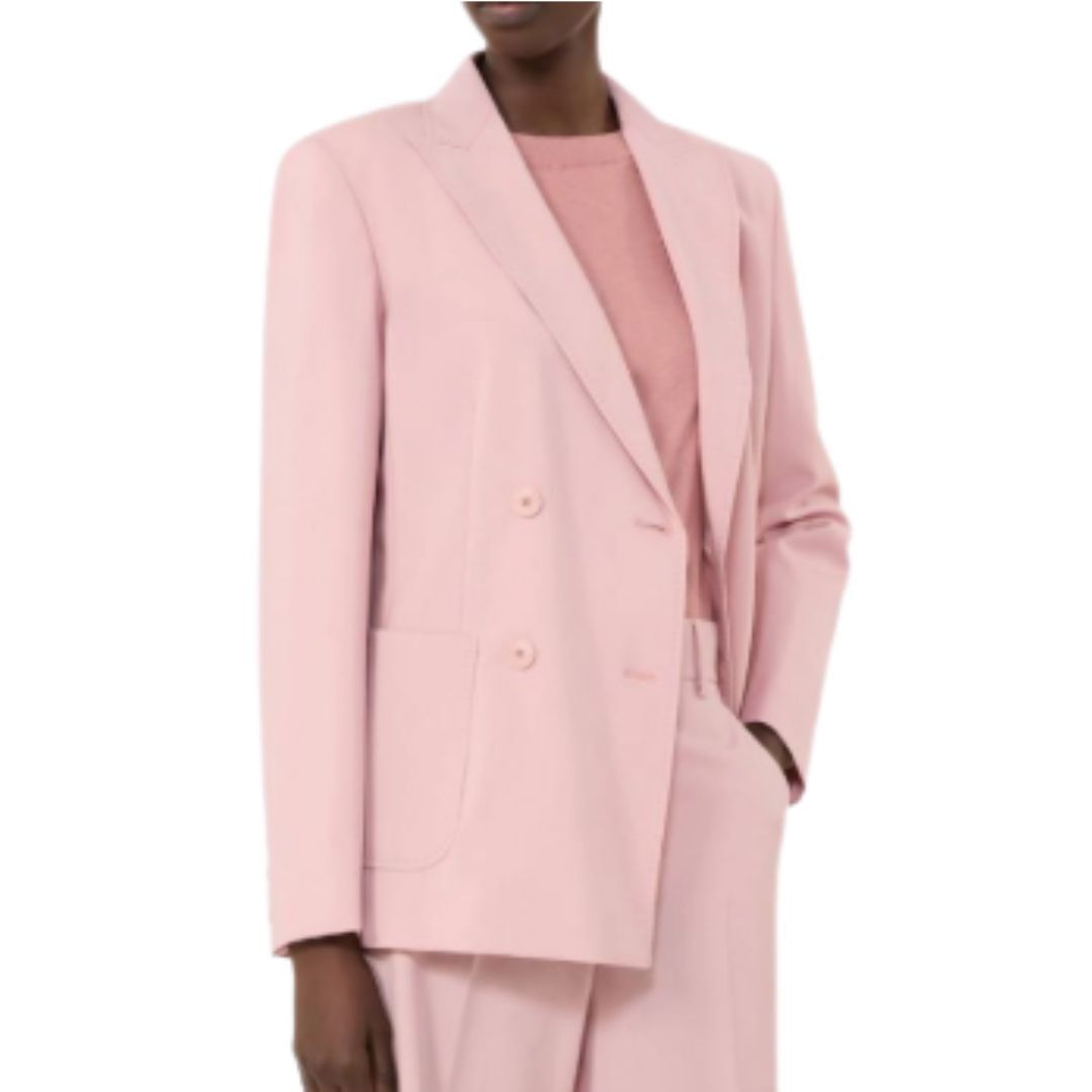 1FF0101-579 [MAX MARA WEEKEND] Double-Breasted Stretch Wool Blazer Antique Rose (SS26) #2615041031600 WKDZINNIA-004 (C-EU-E)